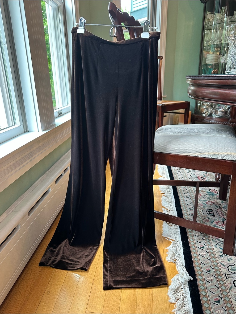 Chetta B Black Velvet Wide-Leg Pants
